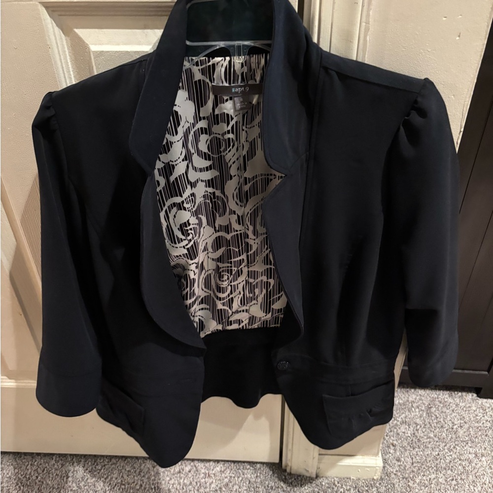 Apt 9 Black Blazer Print Lining